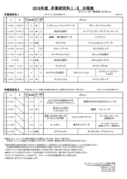 2016年度 卒研Ⅰ・Ⅱ日程表（PDF）