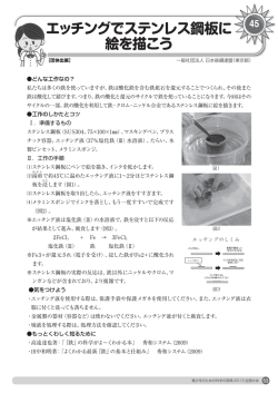 エッチングでステンレス鋼板に 絵を描こう
