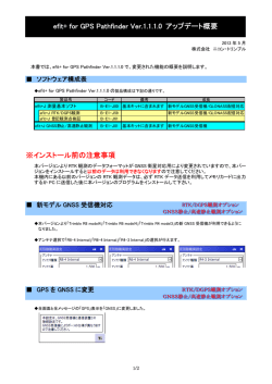 efit+ for GPS Pathfinder Ver.1.1.1.0 アップデート概要