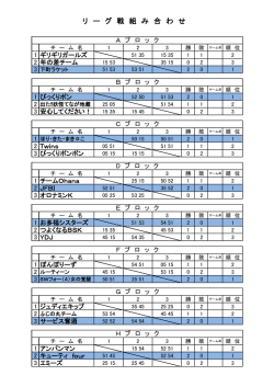 リ ー グ 戦 組 み 合 わ せ
