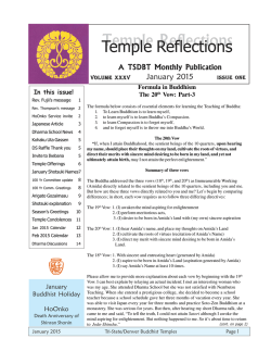 January 2015 - Tri-State/Denver Buddhist Temple