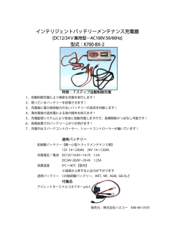 インテリジェントバッテリーメンテナンス充電器