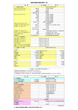 美容形成費用（保険外費用）一覧