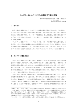 ネットワークとケイパビリティに関する予備的考察