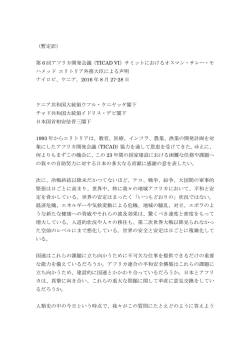 第6回アフリカ開発会議（TICAD VI）におけるオスマン・サレー・モハメッド