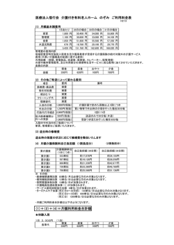 医療法人偕行会 介護付き有料老人ホーム のぞみ ご利用料金表 （1）＋