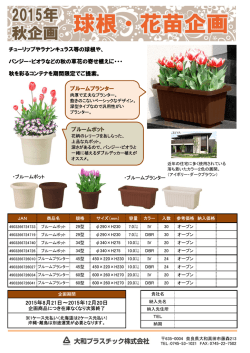 チューリップやラナンキュラス等の球根や、 パンジー・ビオラなどの秋の