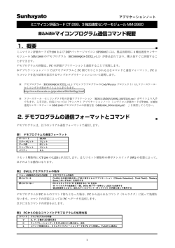 書込み済みマイコンプログラム通信コマンド概要