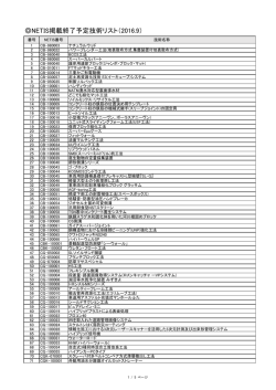 NETIS掲載終了予定技術リスト（2016.9）