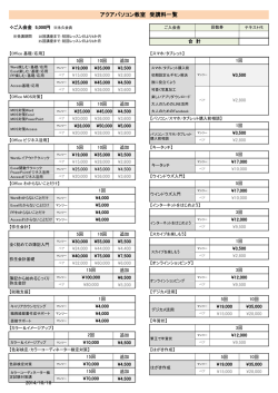 アクアパソコン教室 受講料一覧