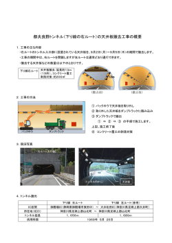 都夫良野トンネル（下り線の右ルート）の天井板撤去工事の概要