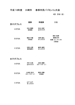 春季市民大会 - 川崎市バドミントン協会