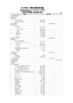 2014年度決算報告 - ラリグラス・ジャパン