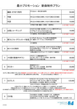 最小プロモーション 新曲制作プラン