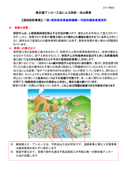 無足場アンカー工法による砂防・治山事業 【渓流砂防事業】／（財）鳥取県