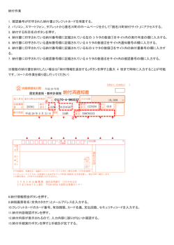 納付作業 1．確認番号が印字された納付書とクレジットカードを用意する