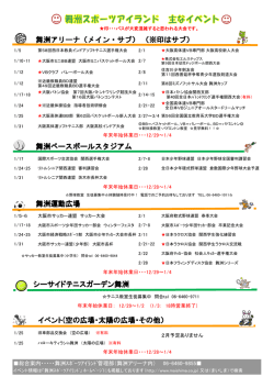 舞洲アリーナ（メイン・サブ） （※印はサブ）