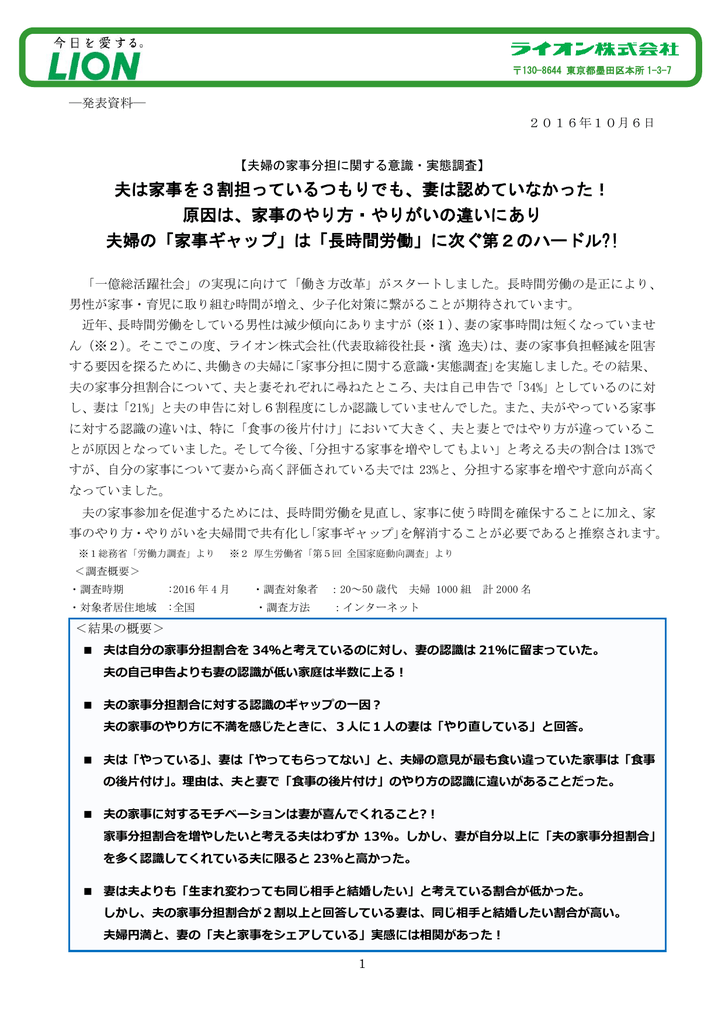 夫は家事を3割担っているつもりでも 妻は認めていなかった 原因は