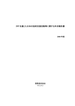 IMF特定活動にかかる日本管理勘定（JSA）—2000年度年次報告書