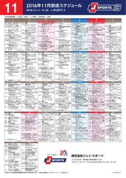 2016年11月放送スケジュール