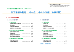 加工米飯の動向 （No.2 レトルト米飯、冷凍米飯）