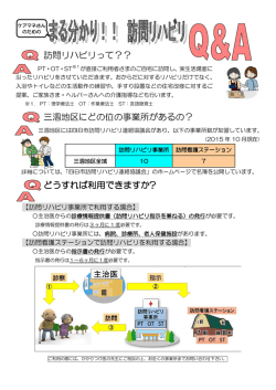 訪問リハビリって？？ 三泗地区にどの位の事業所があるの？ どうすれば