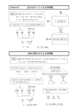 比が分かっている文章問題 全体の数を分ける文章問題