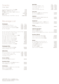 Snacks Beverage List