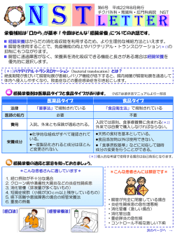 第6号 経腸栄養について - チクバ外科 胃腸科・肛門科病院