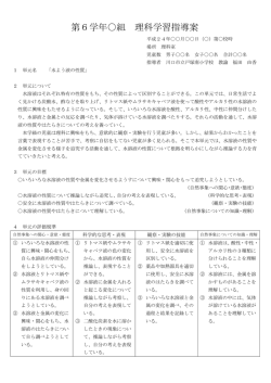 第6学年  組 理科学習指導案