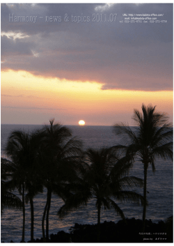 今月の写真：ハワイの夕日 photo by あずきママ