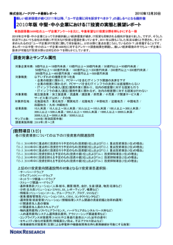 2010年版中堅・中小企業におけるIT投資の実態と展望