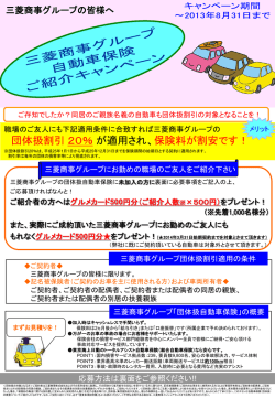 2013年自動車ご紹介キャンペーンの募集が始まりました。