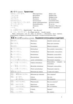 あいさつ aisatsu Приветствие 教室のことば kyooshitsu no kotoba