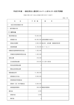 平成23年度 一般社団法人愛荘町シルバー人材センター収支予算書