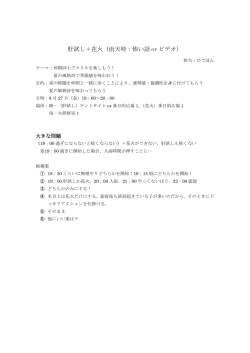 肝試し＋花火（雨天時：怖い話 or ビデオ）
