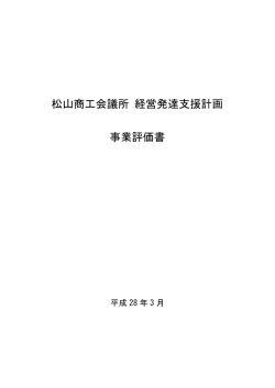 松山商工会議所 経営発達支援計画 事業評価書