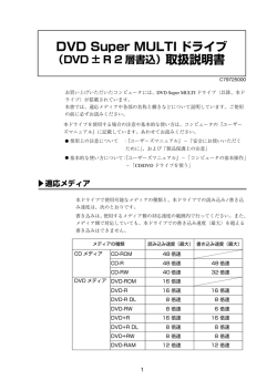 DVD Super MULTIドライブ（DVD&plusmn;R 2層書込）取扱説明書