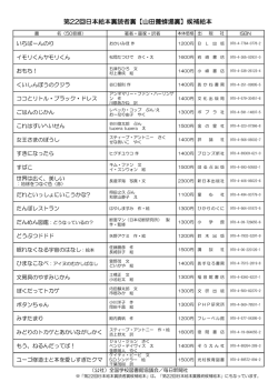 第22回日本絵本賞読者賞【山田養蜂場賞】候補絵本