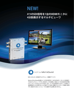 4つのSDI信号を1台のHDMIモニタに 4分割表示するマルチビューワ