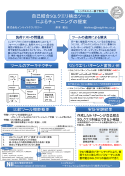 自己結合SQLクエリ検出ツール によるチューニングの提案