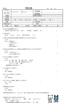 NO． 問診表