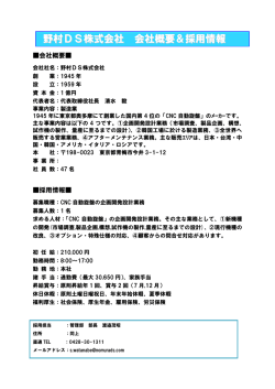 野村DS株式会社 会社概要＆採用情報