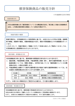 損害保険商品の販売方針