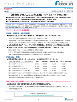 【美容センサス 2013年上期】≪アイビューティサロン編