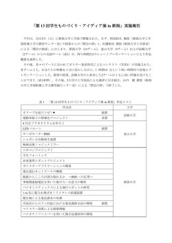 第 13 回学生ものづくり・アイディア展 in 新潟