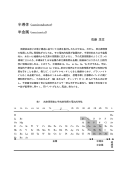 半導体 (semiconductor) 半金属 (semimetal) 佐藤 浩志
