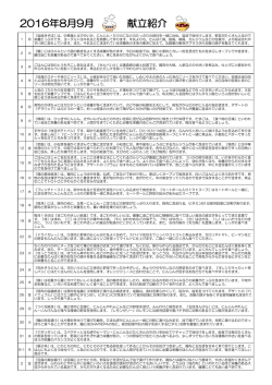 献立紹介・8月号