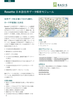 Rosette 日本語住所データ解析モジュール