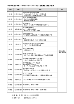 「イラストレーター・フォットショップ基礎講座」の詳しい日程はこちらへ